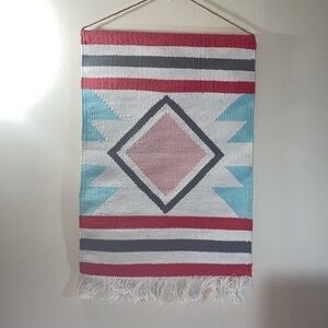 Woven Hanging Wall Décor Aztec Boho Color Tweed Rope Raw Loose Fringe Hem